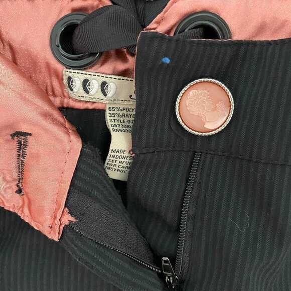 Black Striped Shorts with Bow in Back - Picture 3 of 8